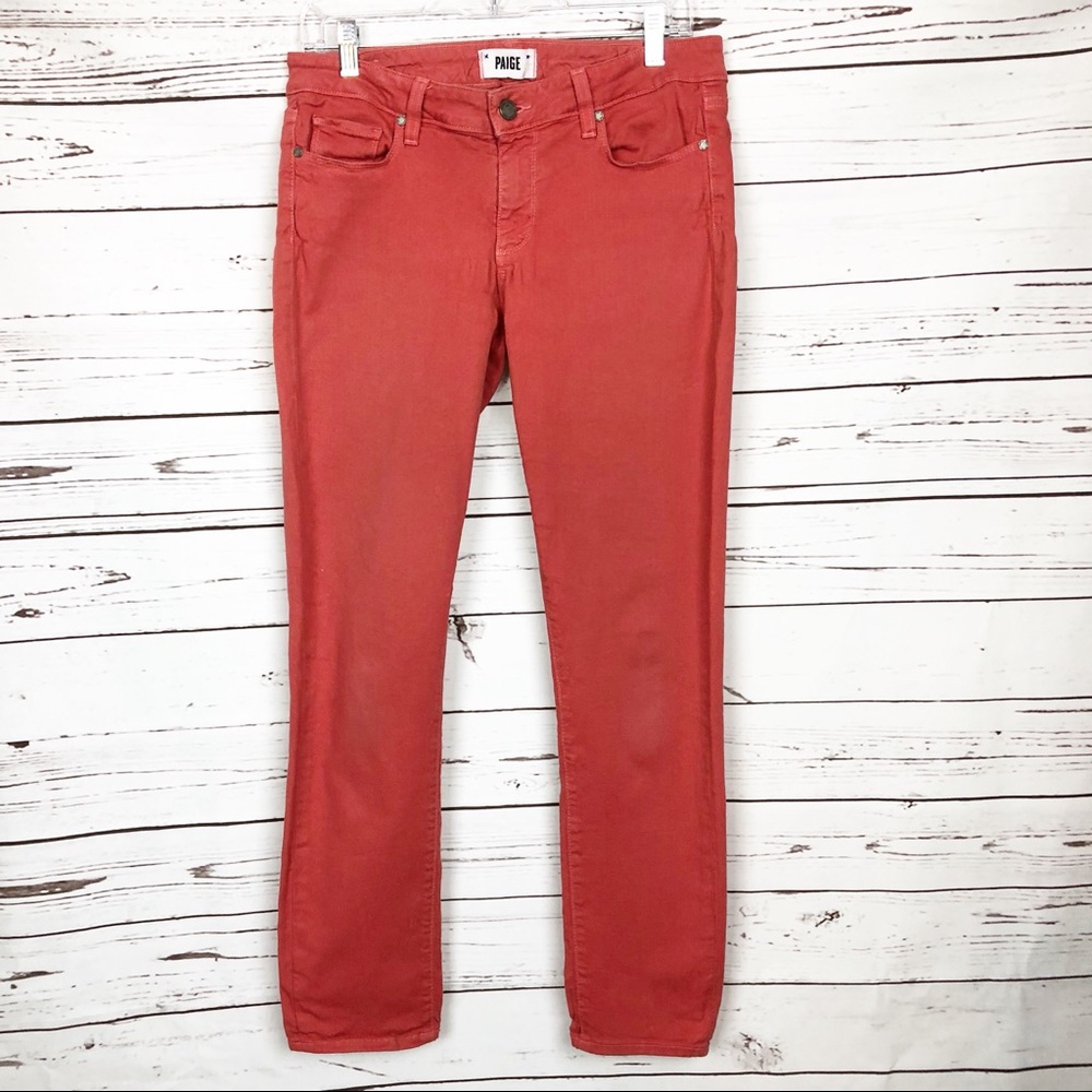 Paige Skyline Pegleg Coral Jeans Size 30